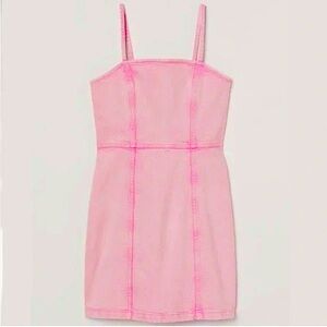 H&M Divided Pink Stretch Denim Mini Dress